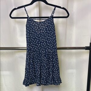 Katie J NYC girls Iris Ditsy Dress Navy Floral Spaghetti-Strap small (7/8)